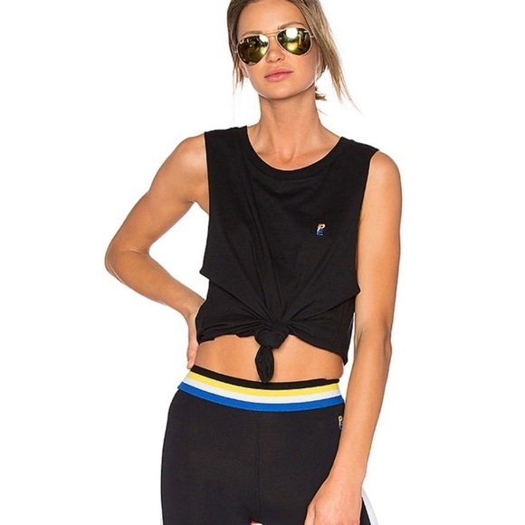 P.E Nation Striker Logo Tank Cropped Muscle Tee Black S - Picture 1 of 5